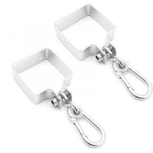 Tool Jungle Lot de 2 crochets de balançoire carrés 9 x 9 cm – Crochet lourd et fixation à poutre – Pour la stabilité des balançoires, équipements