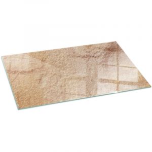 Plaque de sol sous po&ecirc;le &agrave; bois en verre tremp&eacute; protection thermique du plancher Texture de pierre naturelle 100x50 cm