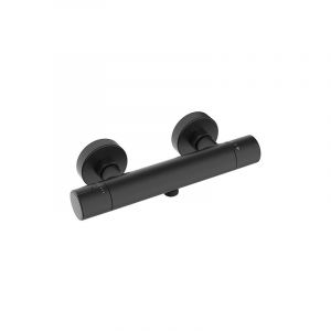 Edouard Rousseau - Mitigeur Thermostatique Douche doma Noir &ndash; Thermostat Corps Froid &ndash; Cartouche C&eacute;ramique &ndash; Poign&eacute;e M&eacute;tallique &ndash; Entraxe 150 mm