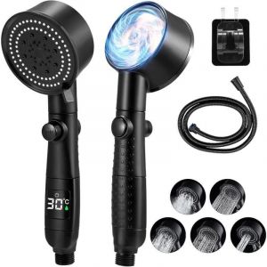 Pommeau de Douche Haute Pression,Douchette Douche Salle de Bain 5 Modes R&eacute;glable,Anti Calcaire Douchette Massant avec Stop Eau,SPA Pomme de Douche