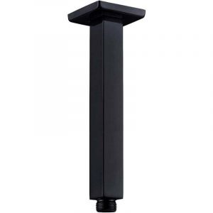 Bras de Douche Noir,Bras de Douche Mural 20 cm Rallonge Douche Carr&eacute; en Acier Inoxydable Bras de Douche Noir D'extension pour Tete De Douche