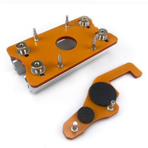 Base de d&eacute;fonceuse pour bois, gabarit de mortaisage pour d&eacute;fonceuse &agrave; bois, plaque de positionnement pour rainures de 65 mm