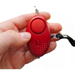 Alarme personnelle compacte anti-agression vol chien sos - sir&egrave;ne 140 dB / lampe de poche - Rouge