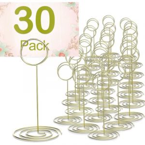 Lot de 30 Porte Nom Table, Porte Menu Support Photo Pince Carte pour Deco Marriage No&euml;l Banquet F&ecirc;te Saint Valentin