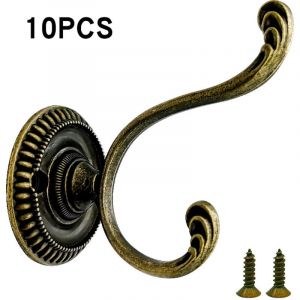 Crochet Porte Manteau Murale Vintage Europ&eacute;ens Pat&egrave;re de Alliage de Cuivre pour Salle de Bain Cuisine M&eacute;tal Chapeau Crochet Antique 10 pi&egrave;ces