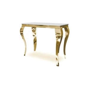 Console Baroque Gold verre Blanc 110x50x85 cm