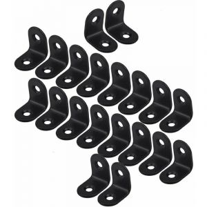 Basetbl - 20Pcs Équerre de Fixation Inox, 20x20mm Équerre de Fixation 90 Degrés, Équerre de Fixationà Angle Droit, Armoire, Chaise, Table,Noir