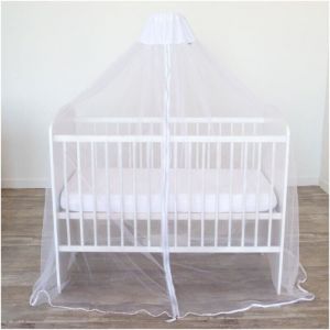 Ensemble ciel de lit + fl&egrave;che de lit sur sommier Domiva Moustiquaire blanche pour lit, maille ultra-fine