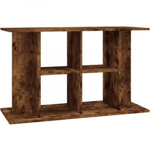 Support pour aquarium Meuble pour Aquarium ch&ecirc;ne fum&eacute; 100x40x60 cm bois d'ing&eacute;nierie CFW13374