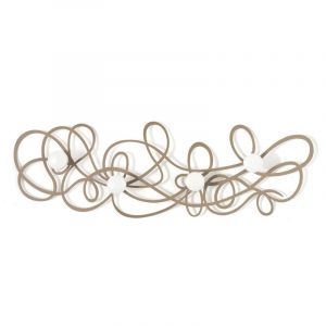 Arti E Mestieri - Porte-manteau mural Doodle 77 x 25 cm en fer beige avec boutons &ndash; Design moderne aux lignes entrelac&eacute;es &ndash; Fixation murale &ndash;