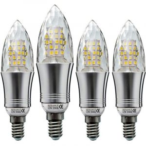 Beijiyi - Lot de 4 Ampoule led en Forme de Bougie E14 12W, &Eacute;quivalent 100W Ampoule Incandescente, Blanc Lumi&egrave;re du Chaud, Ampoule Bougie Petit Edison