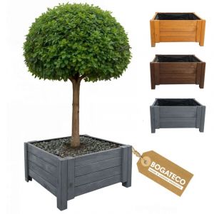 Jardini&egrave;re Haute Bois Bogateco 50x50x30 cm G&eacute;otextile Anthracite