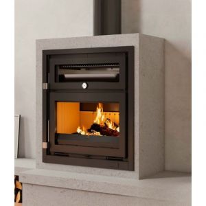 Fm Calefaccion - Insert &agrave; bois avec four - firematic Hutto 12.5 kW Sans kit ventilation