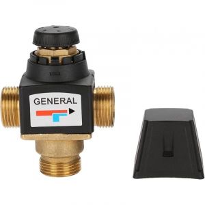 Qiyao - Economiseurs d'eau, Thermostatic valve, Vanne solaire 3/4, Vanne en Laiton Vanne mitigeur thermostatique, 3 Voies DN20 Filetage Mâle Mitigeur