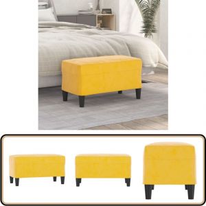 Vidaxl - Banc Jaune 70x35x41 cm Velours - Banc Entrée - Banc Design - Banc Velours - Meuble Salon - Chaise D'appoint