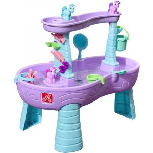 Step2 Rain Shower Splash Licornes Table d'eau avec 13 accessoires - Rose & Violet Table Jeux d'eau Table d'activit&eacute; pour le jardin, Table Activit&eacute;