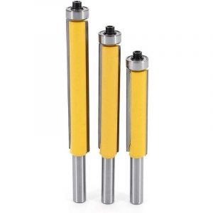 Fraises &agrave; copier, queue de 8 mm, outils de d&eacute;fonceuse &agrave; bois avec roulement sup&eacute;rieur, fraise &agrave; bois, fraise extra-longue, fraise &agrave; profiler, fraise