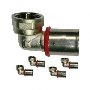 Suinga - Lot de 5 Coude femelle 3/4'' pour tube multicouche 25 mm, &agrave; utiliser avec sertisseuse, gris