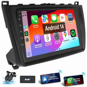 Pour Mazda 6 GG GH (2007-2012) Autoradio Android 15 GPS Wi-Fi Bluetooth FM RDS CarPlay 4+64G DAB CAM