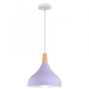Lampe &Agrave; Suspension Moderne Plafonnier D'Int&eacute;rieur Lustre Minimaliste Abat-Jour En M&eacute;tal, Violet Pour Chambre &Agrave; Coucher, Cuisine, Bureau, E27