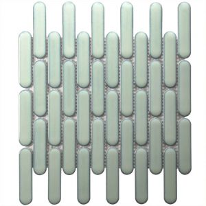 Mosa&iuml;que de gr&egrave;s c&eacute;rame KITKAT OVAL 9,8x2,3cm - Mosa&iuml;que Ovale 9,8x2,3 cm Vert brillant - bo&icirc;te de 0.90 m2 - Mosa&iuml;que Ovale 9,8x2,3 cm Vert brillant