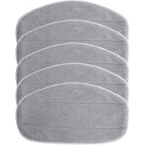 5x Housses de rechange compatible avec Leifheit CleanTenso nettoyeur &agrave; vapeur, balai vapeur - microfibre, gris