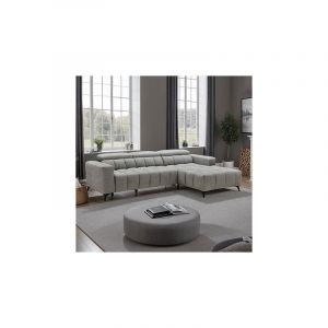 M&s - Canap&eacute; relax coulissant &eacute;lectrique d'angle droit 3 places gris clair