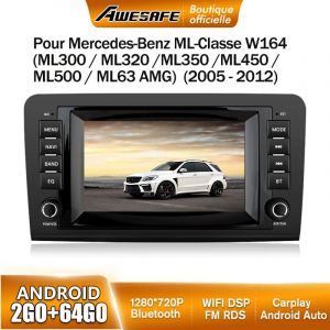 AWESAFE Autoradio Android 13 pour Mercedes Benz ML-Classe W164/GL-Classe X164 (2005-2012) 2Go+64Go 8'' &Eacute;cran Carplay Android Auto