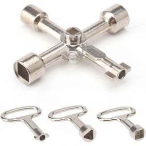 cl&eacute; armoire electrique &agrave; 6 voies, cle triangle 8 mm, clef triangle, cl&eacute;s 3 et 4 pans, cl&eacute; triangle poubelle, cl&eacute; universelle, cle pompier, cle carre,