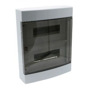 Em Distribution - Tableau de distribution 24 modules 350x275x90mm IP40 - Porte transparente - avec rail din