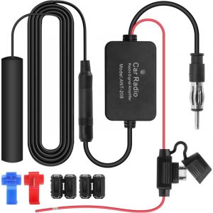 Amplificateur Antenne Autoradio, 12V Dab Antenne Voiture Compatible avec Radio Dab/FM/AM, Antenne Autoradio Dab/FM pour Autoradios Post-Equip&eacute;s,