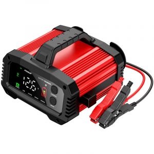 25A Chargeur Batterie Voiture 12V/24V, Chargeur Batterie Lithium avec Réparation Automatique, Écran LCD, Booster Démarrage Assisté en 200 Secondes,