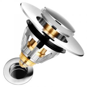 Filtre de vidange universel pour lavabo, Anti-Bloqu&eacute; Inoxydable Bouchon lavabo poussoir bloque ,bonde de lavabo ,Flitre Cheveux Anti-Odeur pour Les