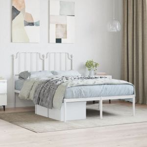 Maison Chic - Cadre de lit métal sans matelas-Structure de lit et tête de lit blanc 120x190 cm 546069