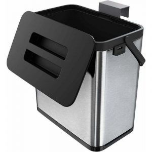 GABRIELLE Poubelle de cuisine, poubelle, murale pour porte de placard, poubelle suspendue en acier inoxydable anti-empreintes digitales (3L)