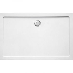 GO par Van Marcke bac de douche en composite plastique 140x90x3.5cm rectangulaire &eacute;vacuation D90mm sans pieds blanc