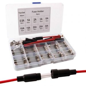 125Pcs 6X30mm Professionnel Voiture Fast-Souffler Verre Tube Fusible Kit: 100Pcs Verre Tube Fusible + 20Pcs Fusible Siège + 5Pcs Vis Type