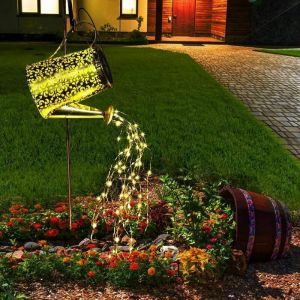 Arrosoir Solaire Lumi&egrave;re D&eacute;coration de Jardin - Sculpture Ext&eacute;rieure en Cuivre Imperm&eacute;able D&eacute;coration &Eacute;toile LED F&eacute;e Art D&eacute;co Lumi&egrave;re Jardin &agrave;