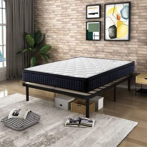 Bolli - Lit 160x200 - Ensemble sommier et matelas 160x200 - Matelas 160x200x25 Mémoire de Forme - Sommier 160x200 avec Pieds (Deux colis)