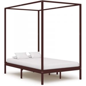 Cadre de lit à baldaquin sans matelas-Structure de lit bois massif 120x200 cm 251640