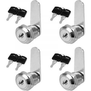 4 Pi&egrave;ces Serrure De Meuble &Agrave; Cylindre, Serrure Boite Aux Lettres, Serrure De Tiroir 30mm, Serrure &Agrave; Came, Chaque Serrure A Des Cl&eacute;s Diff&eacute;rentes, Pour