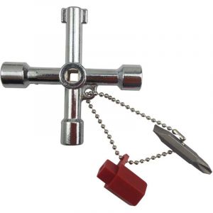 Cl&eacute; Universelle Armoire Electrique Cl&eacute; Triangle Cl&eacute; Carr&eacute; pour Train Armoire &eacute;lectrique Ascenseur Outil &agrave; Main Multifonctionnel