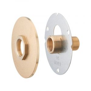 Aroz - Platine de fixation coNFort robinet ext&eacute;rieur avant/apr&egrave;s cr&eacute;pi finition laiton brut