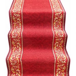 Coureur d'escalier Antid&eacute;rapant Bord&eacute; Entr&eacute;e Couloir Pas Cuisine Style Baroque Bordeaux - 67x100 cm