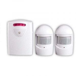 Syst&egrave;mes S&eacute;curit&eacute; Alarme, 1 R&eacute;cepteur et 2 D&eacute;tecteurs de Mouvement PIR R&eacute;sistant Intemp&eacute;ries pour Cour / Garage / Grange,Kit Sir&egrave;ne sans Fil pour