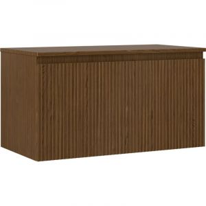 Mexen Rivel armoire de salle de bain sous-lavabo 90 cm avec plan de travail, 1 tiroir, rainur&eacute;e, noyer - 91A20-09047-1-BFC86