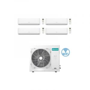 Hisense - Climatiseur Hi Comfort Wifi R32 Quadri Split Inverter 7000 + 7000 + 9000 + 12000 btu avec eu. 4AMW105U4RAA Classe a++/a+