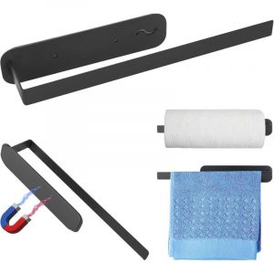 Porte Sopalin Mural,Porte-Rouleau de Cuisine Noir sans Per&ccedil;age,Noir Support Sopalin pour Cuisines Salle de Bains Adapt&eacute; &agrave; La Cuisine Et &agrave; La Salle de