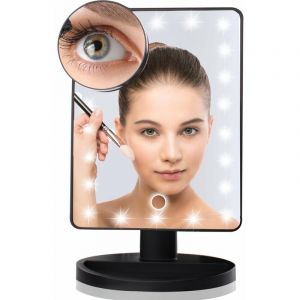 Miroir Lumineux, Miroir Maquillage led Grossissant 10X, Miroir led, Recharge usb et Batterie, Miroir de Maquillage à 180 °, Miroir Grossissant