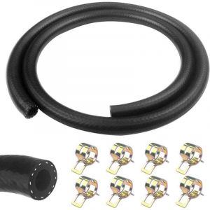 ZVD-1 M&egrave;tre durite essence, 8mm Diam&egrave;tre Int&eacute;rieur durite gasoil, tuyau essence avec 8pcs colliers de serrage, Tuyau de Carburant pour Camion,